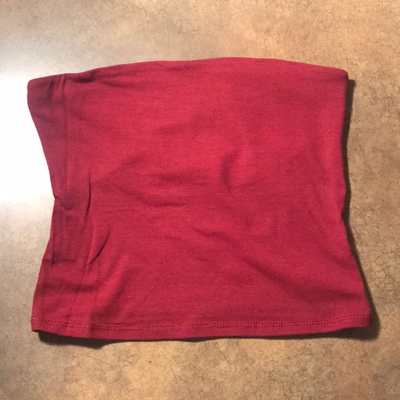 Bozzolo Tops - Tube Top Crop Strapless Maroon Burgundy Red NWOT